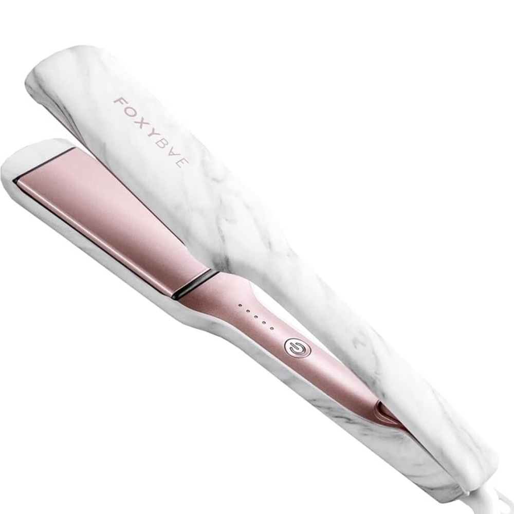 White Marble wide plate flat Iron.NIB!! Box is a bit messed up.